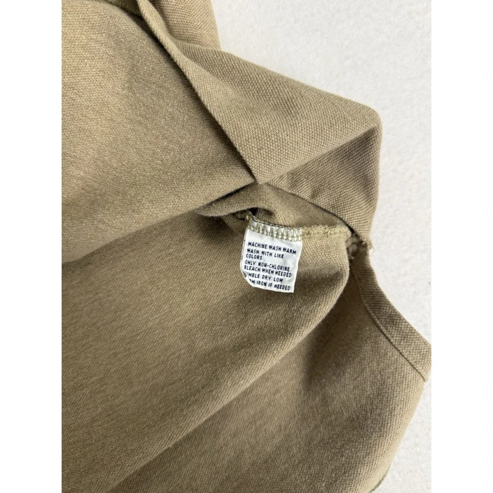 Vintage Polo Ralph Lauren Pocket‎ Polo Shirt M Tan Beige Made in Hong Kong